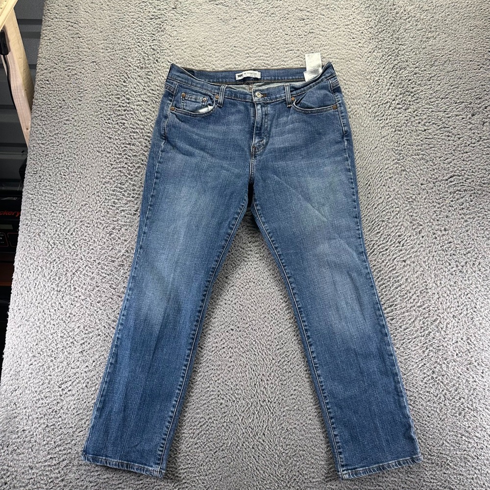 Levi's 505 Jeans Womens 34x29 Blue Cotton Denim Straight Faded Workwear Stretch